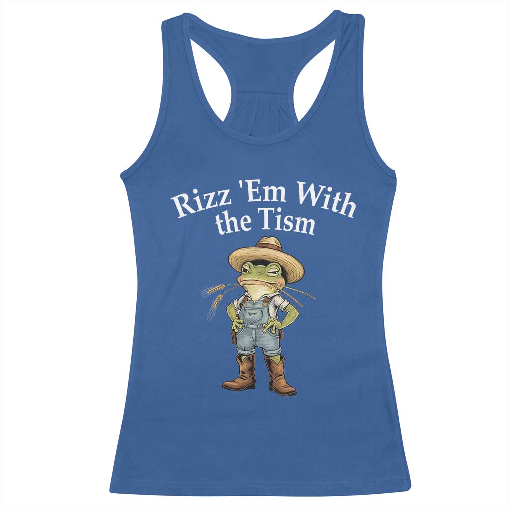 Autism Frog Racerback Tank Top Funny Rizz Em With The Tism TS12 Royal Blue Print Your Wear
