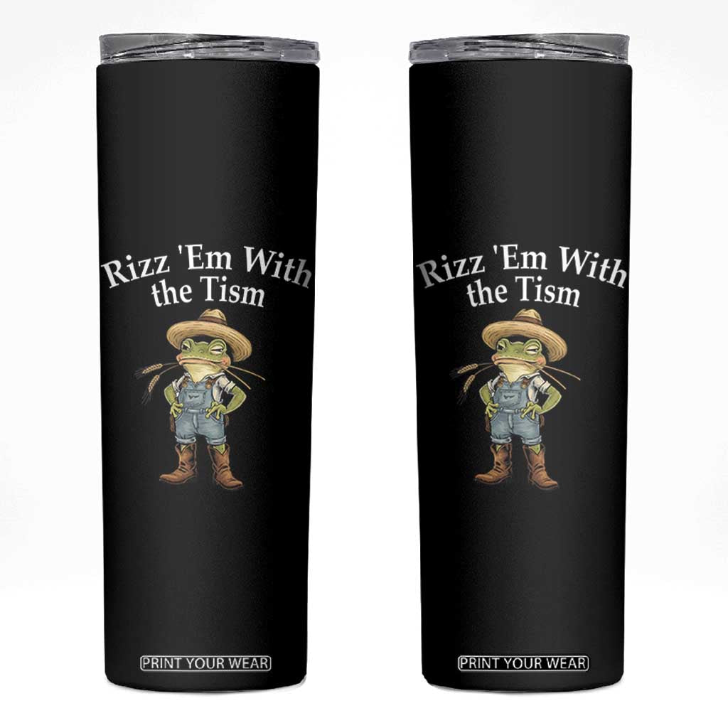Autism Frog Skinny Tumbler Funny Rizz Em With The Tism TS12 Black Print Your Wear
