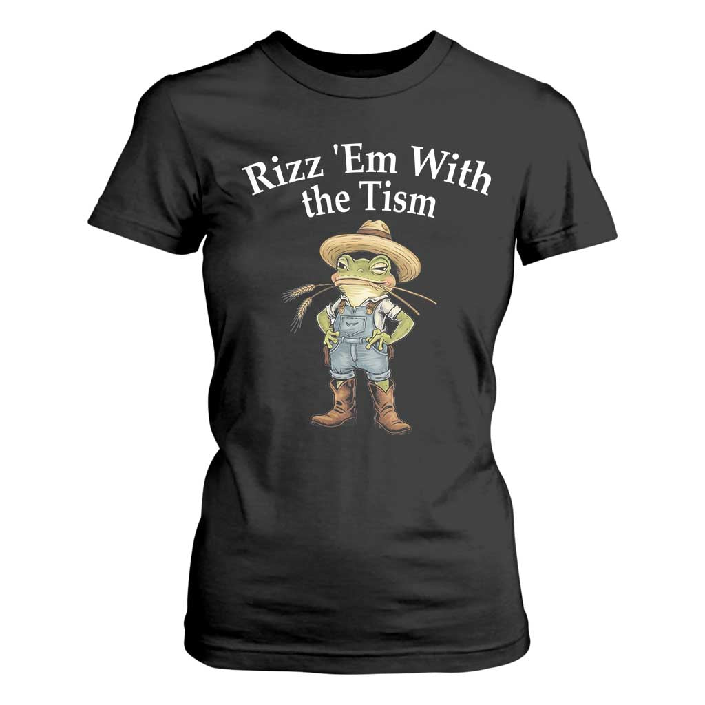Autism Frog T Shirt For Women Funny Rizz Em With The Tism TS12 Black Print Your Wear