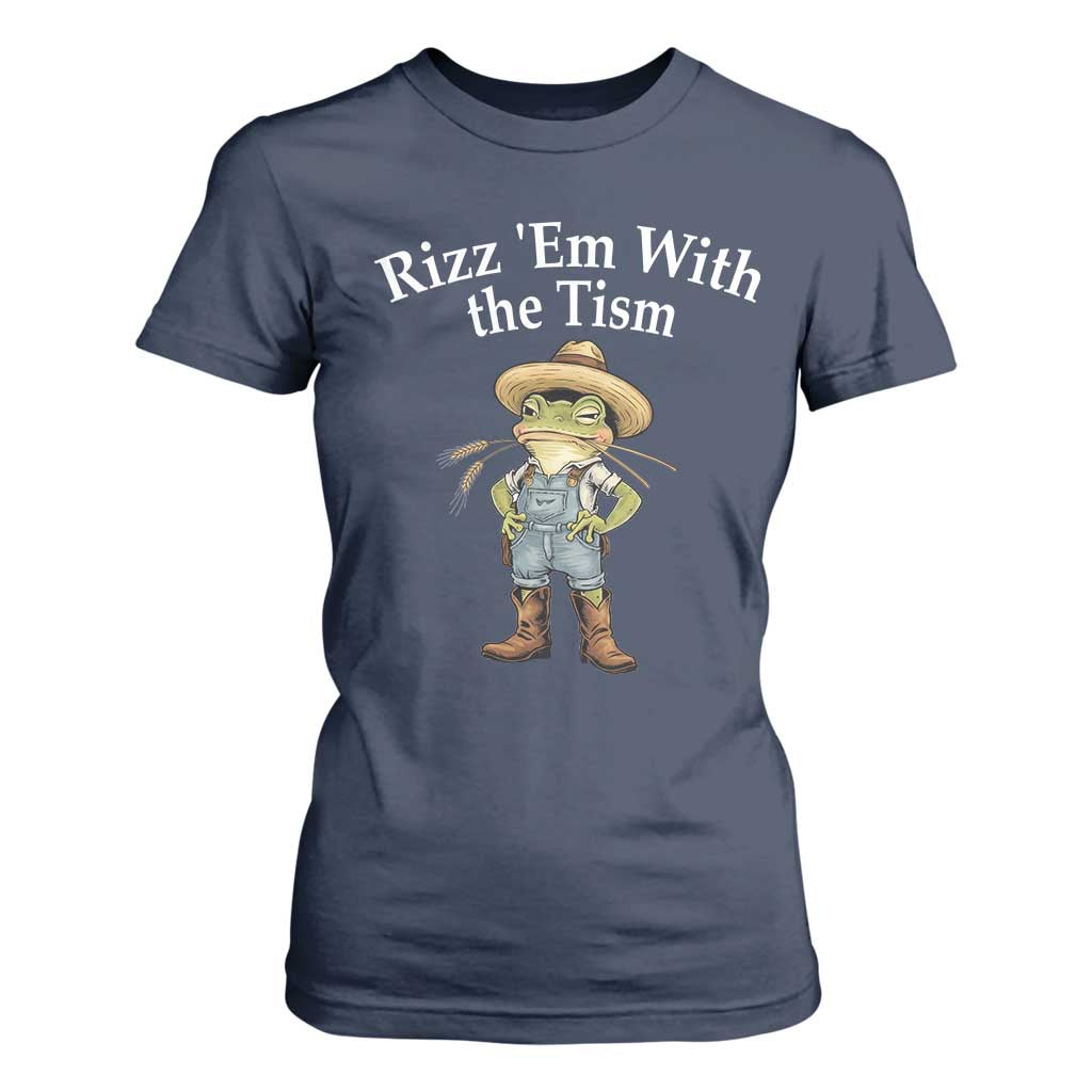 Autism Frog T Shirt For Women Funny Rizz Em With The Tism TS12 Navy Print Your Wear