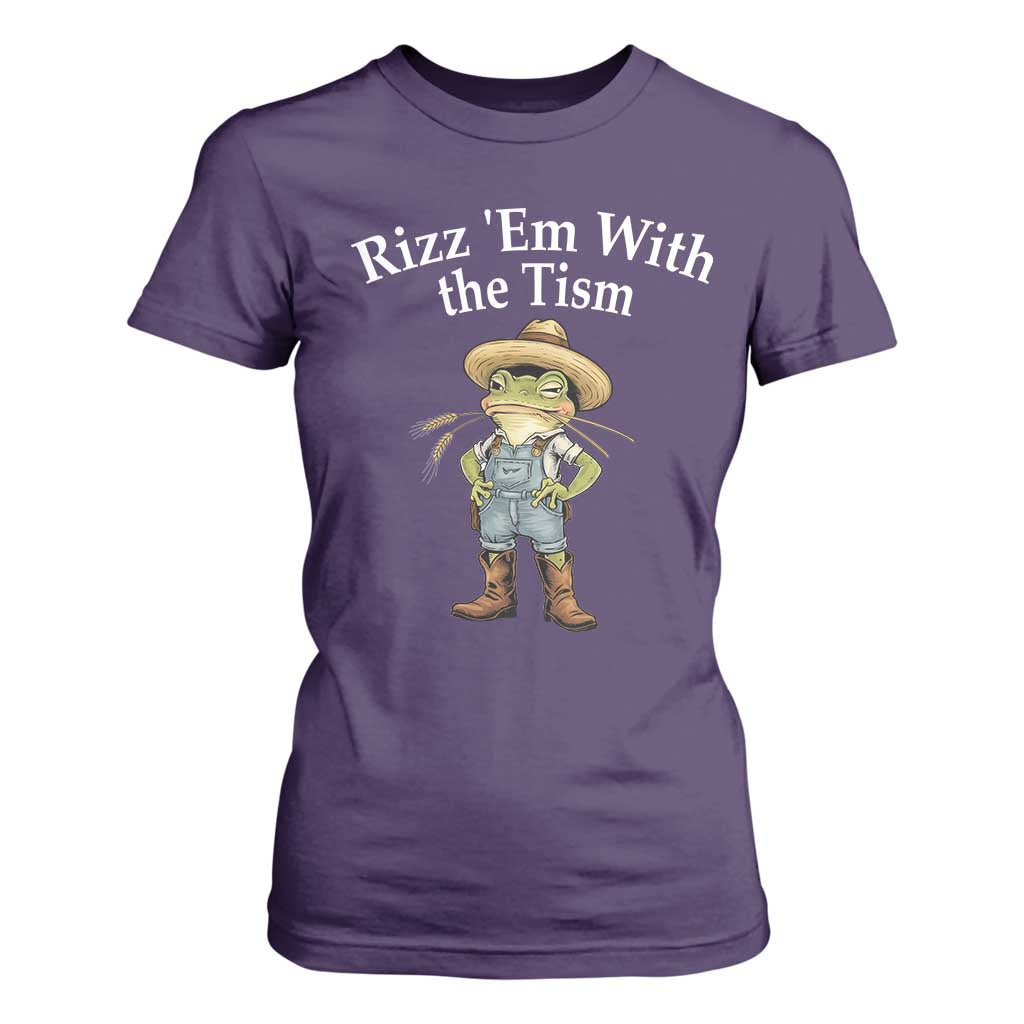 Autism Frog T Shirt For Women Funny Rizz Em With The Tism TS12 Purple Print Your Wear