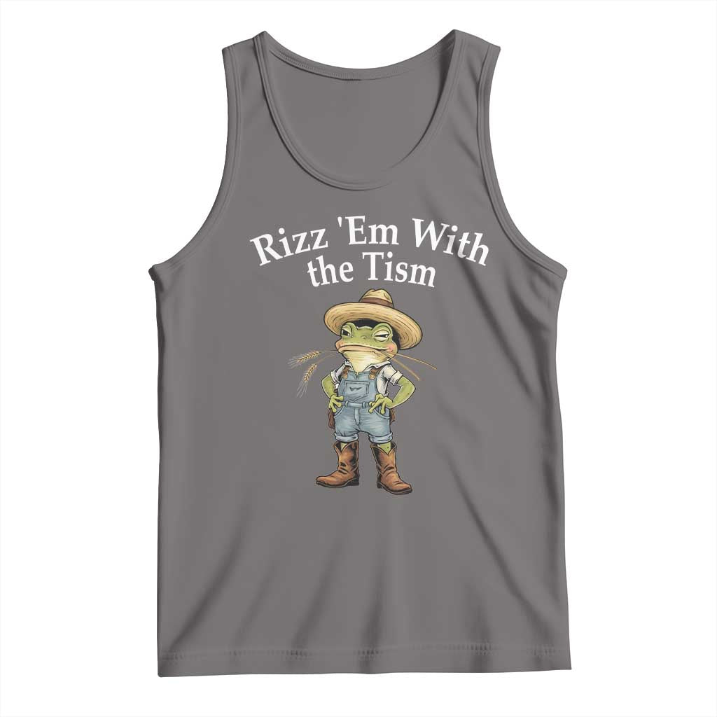 Autism Frog Tank Top Funny Rizz Em With The Tism TS12 Deep Heather Print Your Wear
