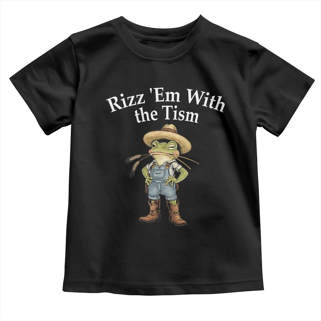 Autism Frog Toddler T Shirt Funny Rizz Em With The Tism TS12 Black Print Your Wear