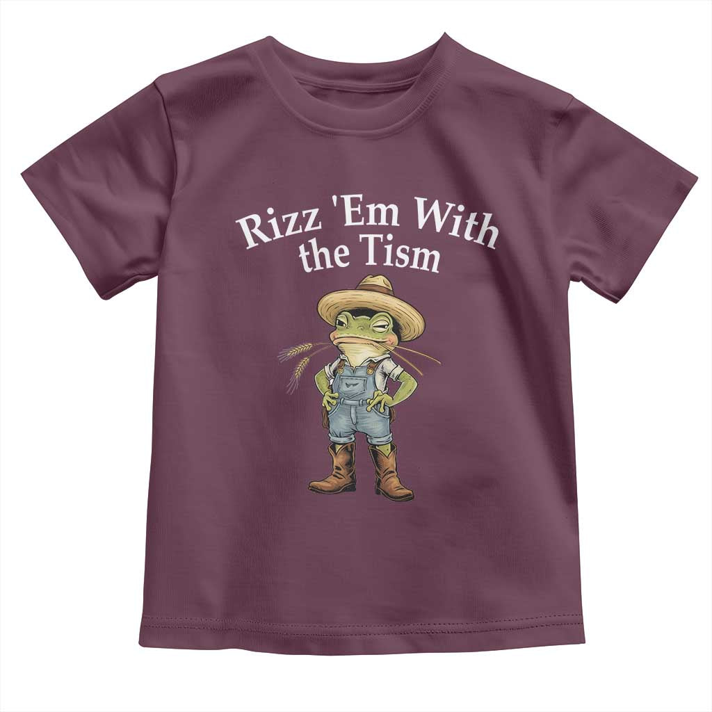 Autism Frog Toddler T Shirt Funny Rizz Em With The Tism TS12 Maroon Print Your Wear