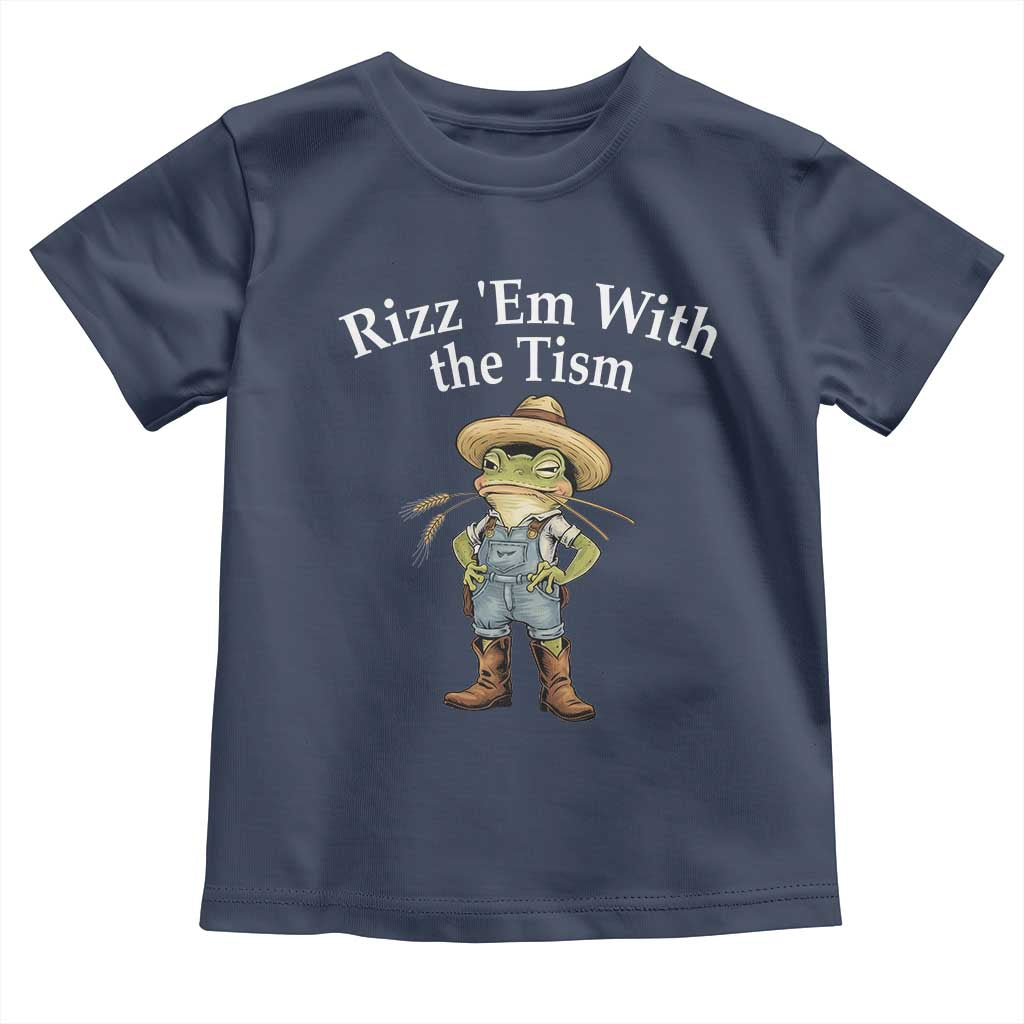 Autism Frog Toddler T Shirt Funny Rizz Em With The Tism TS12 Navy Print Your Wear