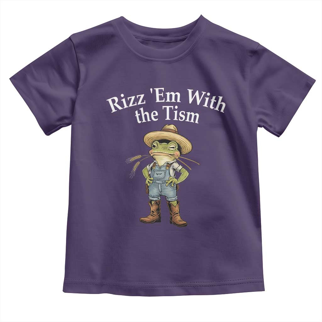 Autism Frog Toddler T Shirt Funny Rizz Em With The Tism TS12 Purple Print Your Wear