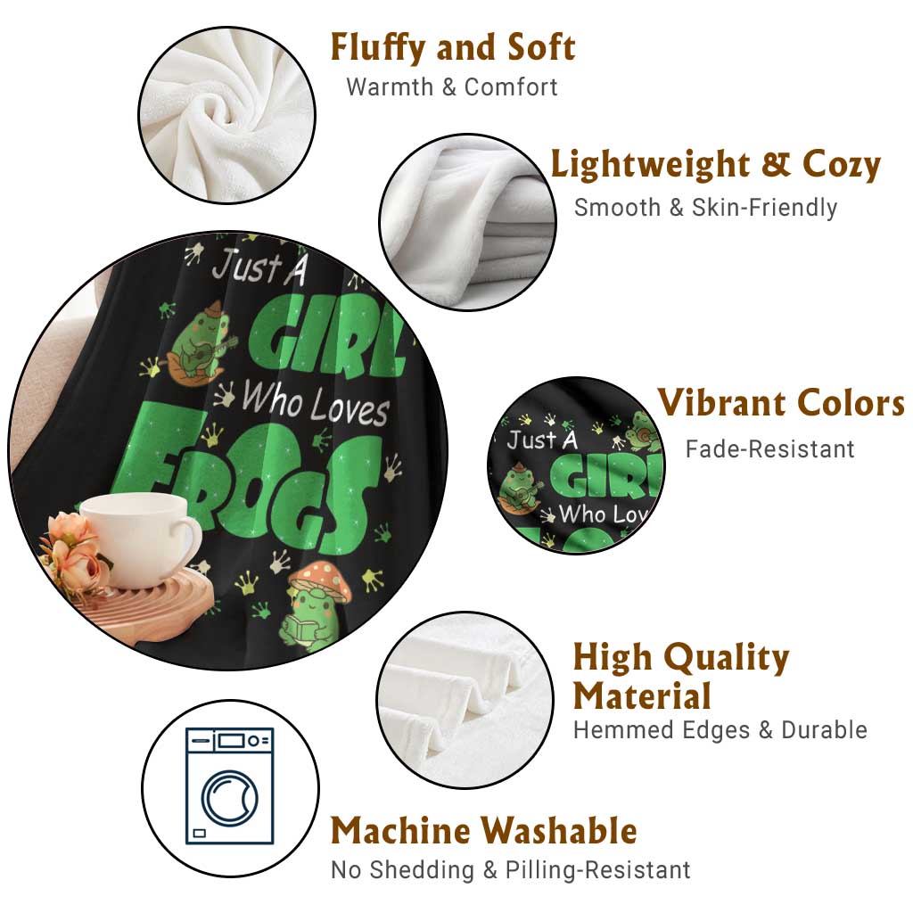 Just A Girl Who Loves Frogs Gift Throw Blanket TS12 Print Your Wear