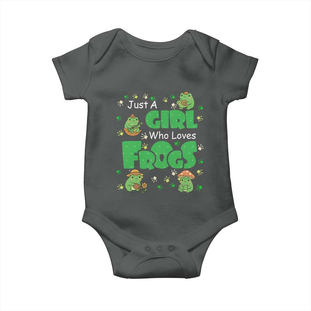 Just A Girl Who Loves Frogs Gift Baby Onesie TS12 Dark Heather Print Your Wear