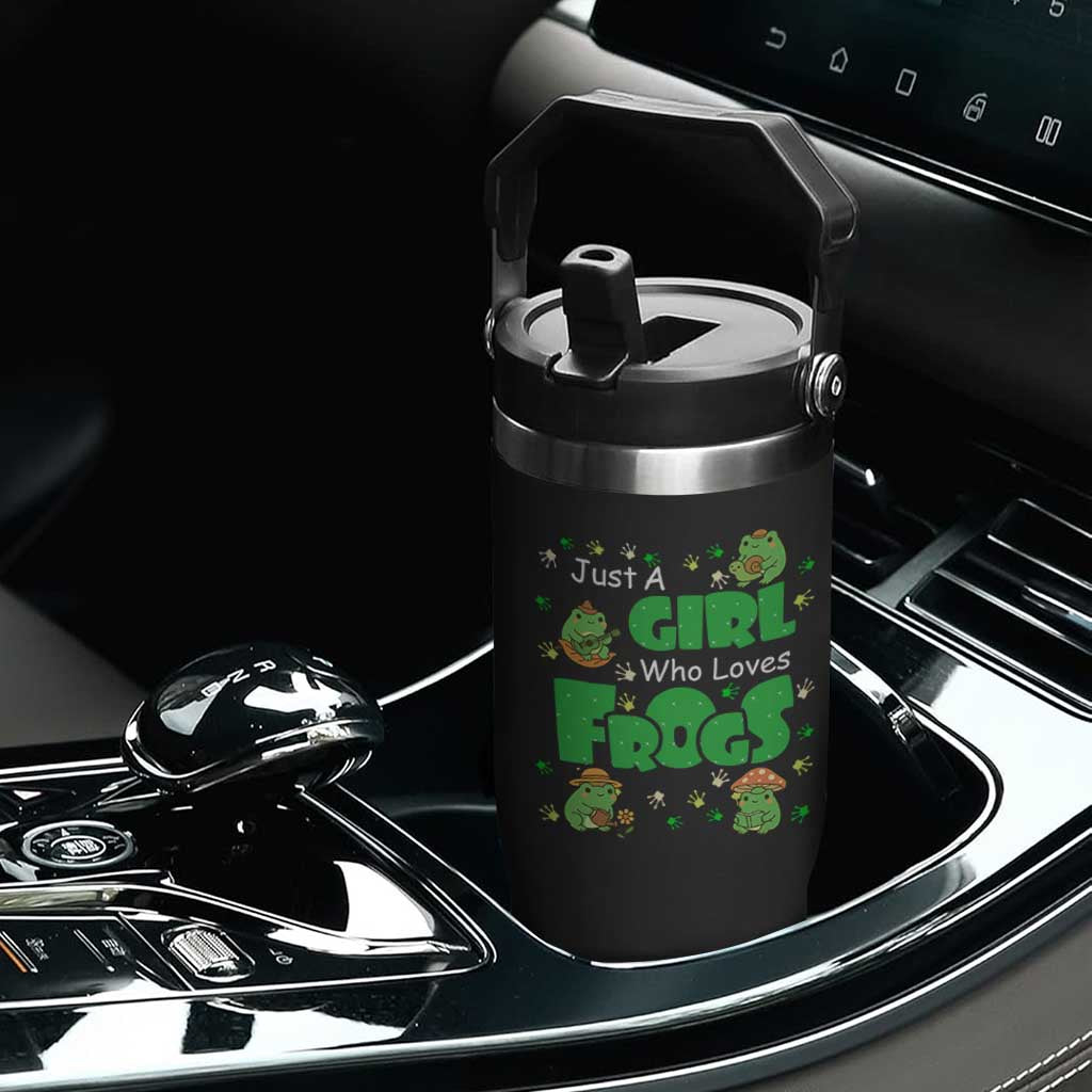 Just A Girl Who Loves Frogs Gift Flip Straw Tumbler TS12 Print Your Wear