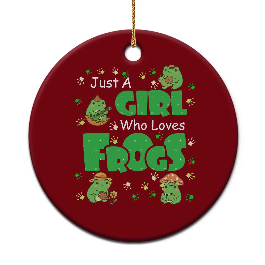Just A Girl Who Loves Frogs Gift Ceramic Ornament TS12 1pc Red Print Your Wear