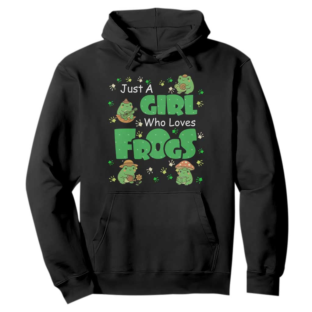 Just A Girl Who Loves Frogs Gift Hoodie TS12 Black Print Your Wear