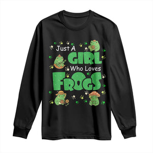 Just A Girl Who Loves Frogs Gift Long Sleeve Shirt TS12 Black Print Your Wear