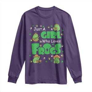 Just A Girl Who Loves Frogs Gift Long Sleeve Shirt TS12 Purple Print Your Wear