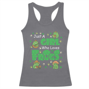 Just A Girl Who Loves Frogs Gift Racerback Tank Top TS12 Charcoal Print Your Wear