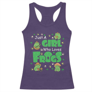Just A Girl Who Loves Frogs Gift Racerback Tank Top TS12 Purple Print Your Wear