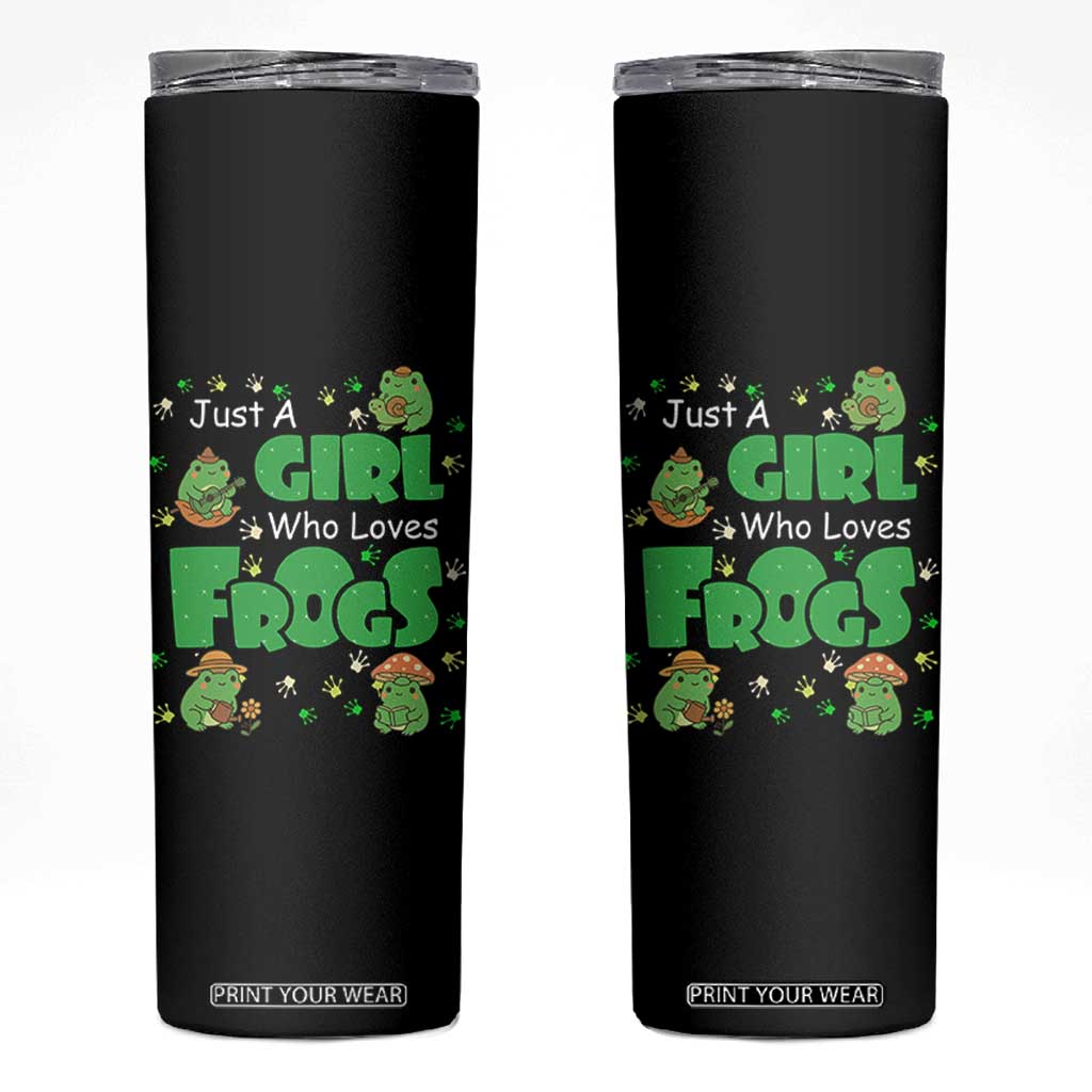 Just A Girl Who Loves Frogs Gift Skinny Tumbler TS12 Black Print Your Wear