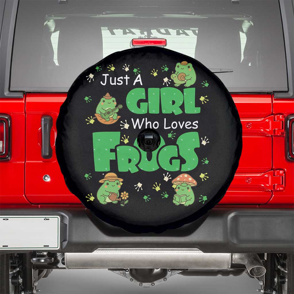 Just A Girl Who Loves Frogs Gift Spare Tire Cover TS12 Black Print Your Wear