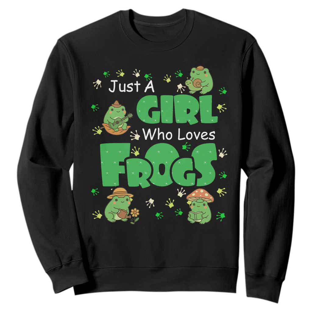 Just A Girl Who Loves Frogs Gift Sweatshirt TS12 Black Print Your Wear