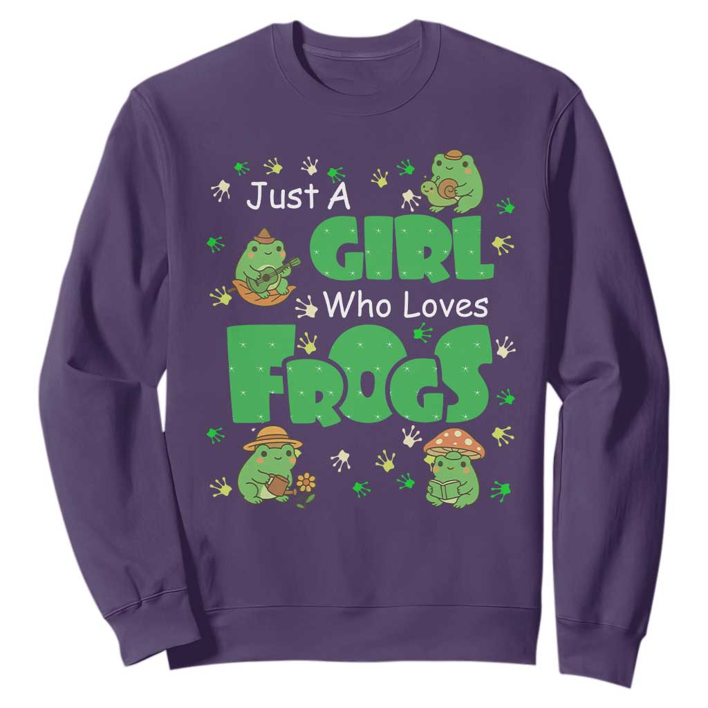 Just A Girl Who Loves Frogs Gift Sweatshirt TS12 Purple Print Your Wear