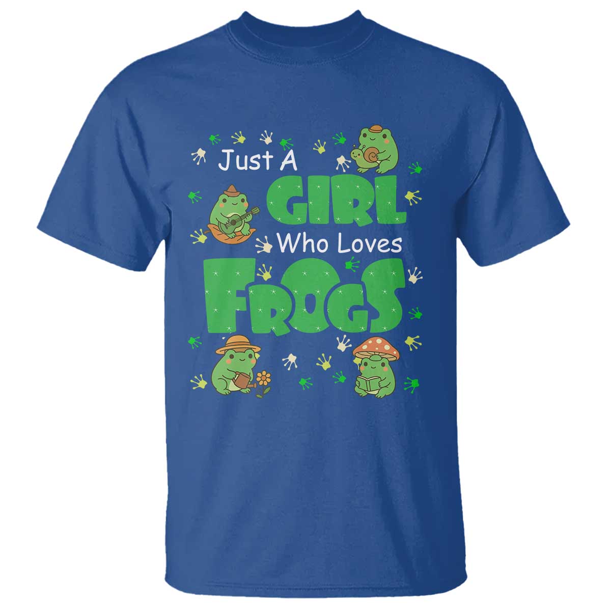 Just A Girl Who Loves Frogs Gift T Shirt TS12 Royal Blue Print Your Wear
