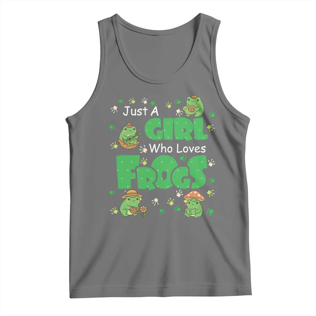 Just A Girl Who Loves Frogs Gift Tank Top TS12 Black Heather Print Your Wear