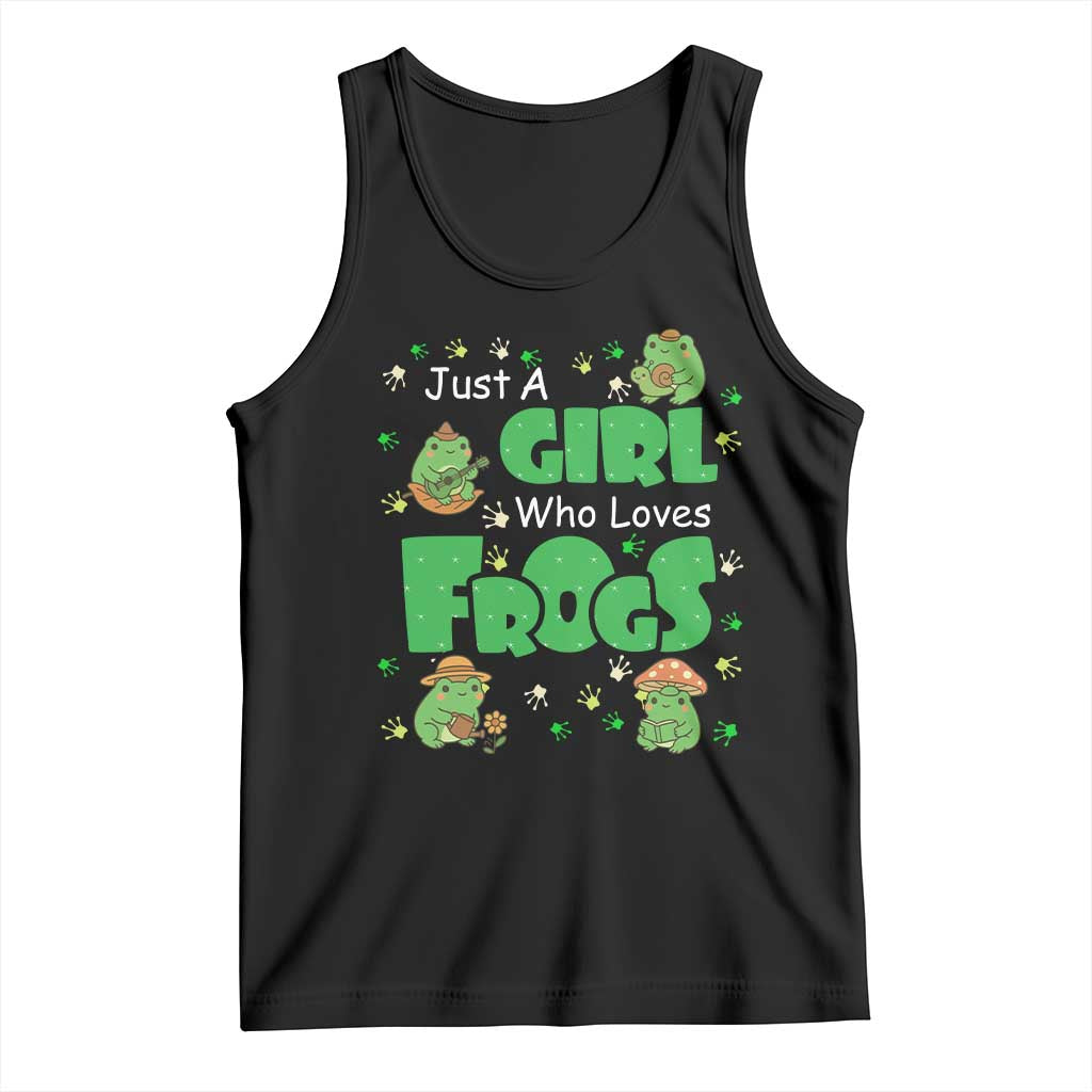 Just A Girl Who Loves Frogs Gift Tank Top TS12 Black Print Your Wear