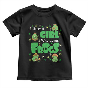 Just A Girl Who Loves Frogs Gift Toddler T Shirt TS12 Black Print Your Wear