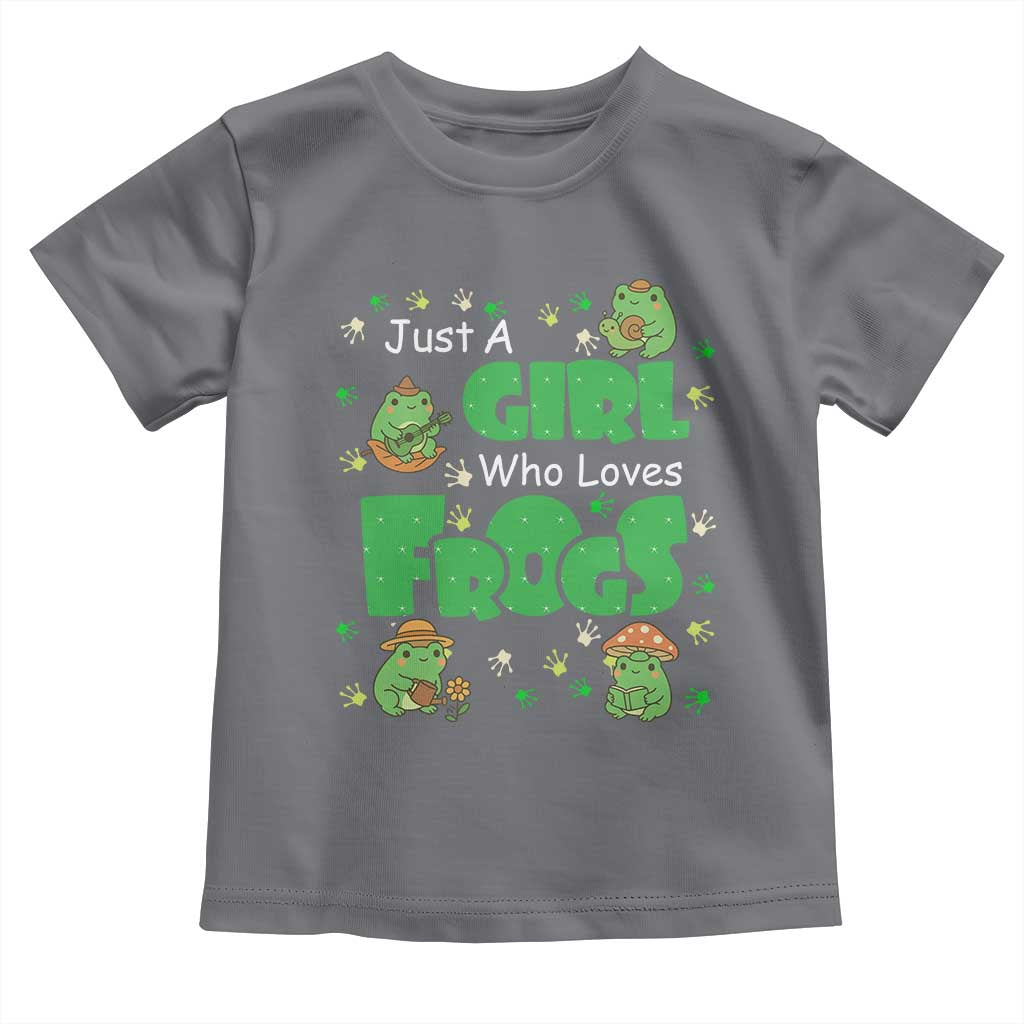 Just A Girl Who Loves Frogs Gift Toddler T Shirt TS12 Charcoal Print Your Wear
