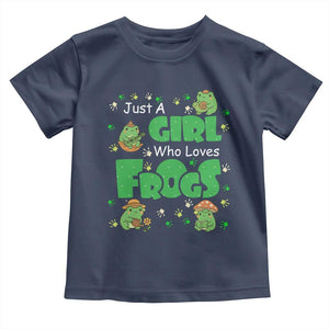 Just A Girl Who Loves Frogs Gift Toddler T Shirt TS12 Navy Print Your Wear