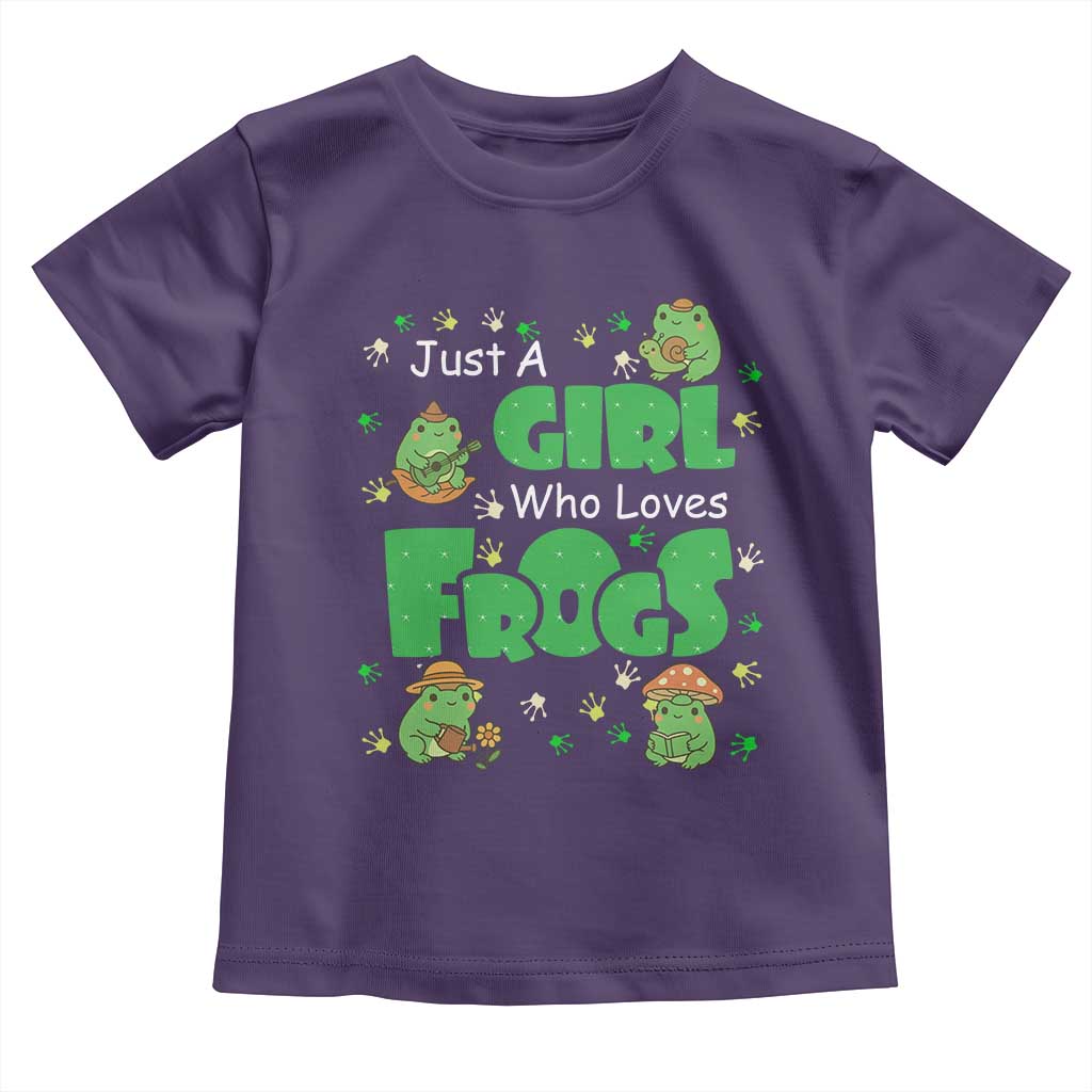 Just A Girl Who Loves Frogs Gift Toddler T Shirt TS12 Purple Print Your Wear