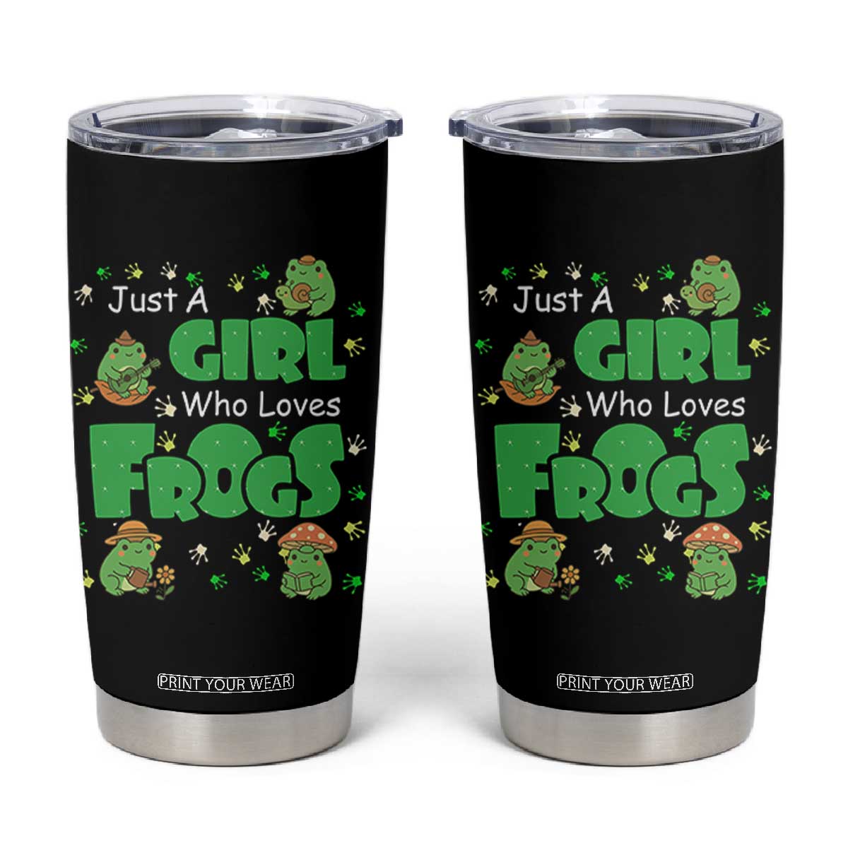 Just A Girl Who Loves Frogs Gift Tumbler Cup TS12 Black Print Your Wear