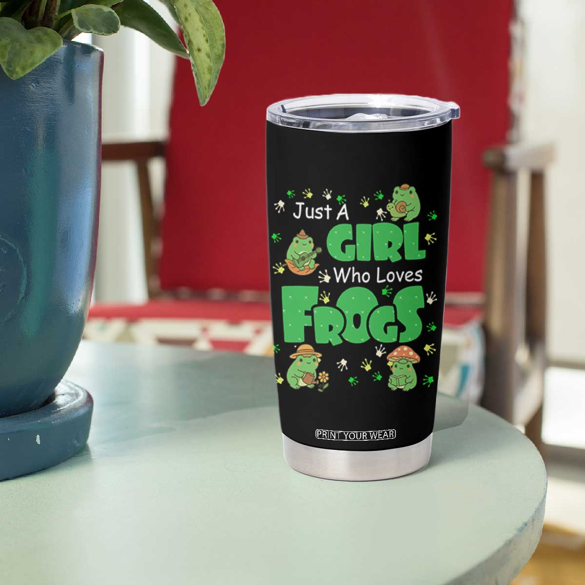 Just A Girl Who Loves Frogs Gift Tumbler Cup TS12 Print Your Wear