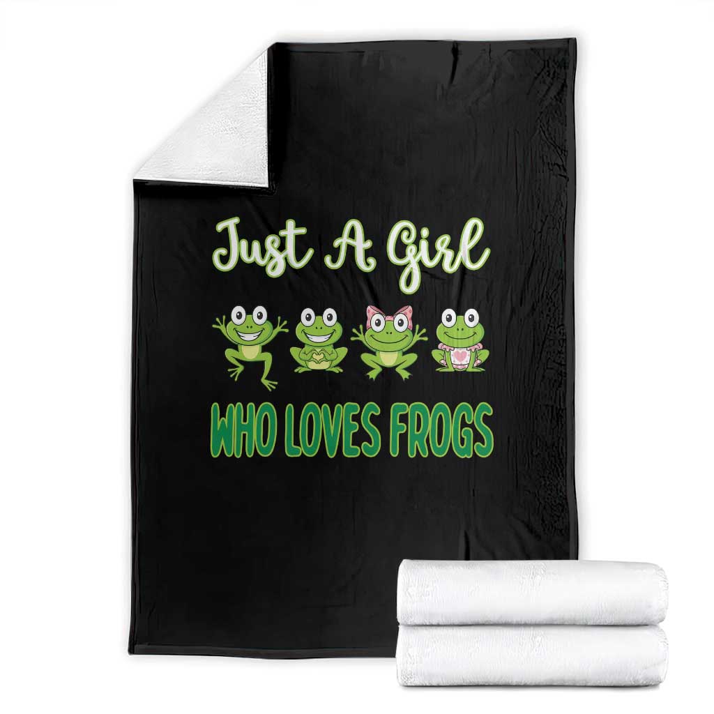 Just A Girl Who Loves Frogs Throw Blanket Frog Lover TS12 Black Print Your Wear