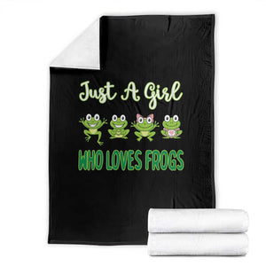 Just A Girl Who Loves Frogs Throw Blanket Frog Lover TS12 Black Print Your Wear