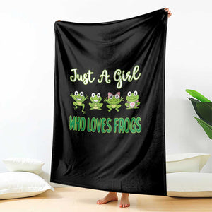 Just A Girl Who Loves Frogs Throw Blanket Frog Lover TS12 Print Your Wear