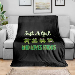 Just A Girl Who Loves Frogs Throw Blanket Frog Lover TS12 Print Your Wear