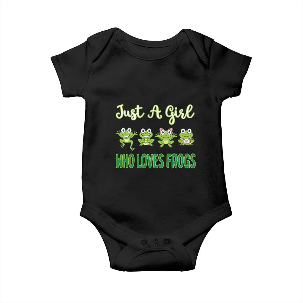 Just A Girl Who Loves Frogs Baby Onesie Frog Lover TS12 Black Print Your Wear