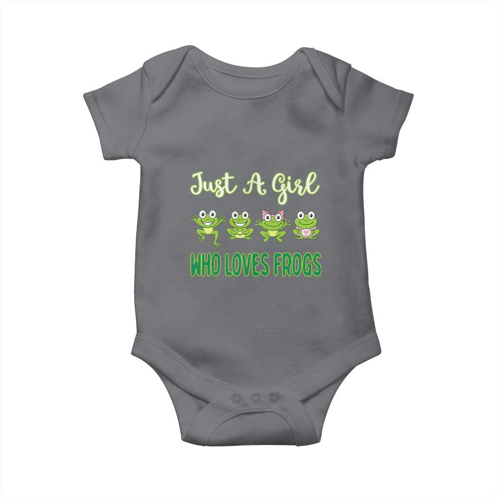 Just A Girl Who Loves Frogs Baby Onesie Frog Lover TS12 Charcoal Print Your Wear