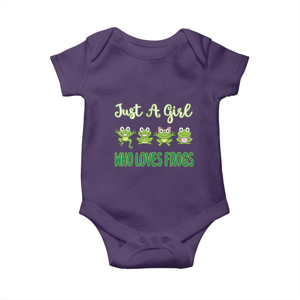 Just A Girl Who Loves Frogs Baby Onesie Frog Lover TS12 Purple Print Your Wear