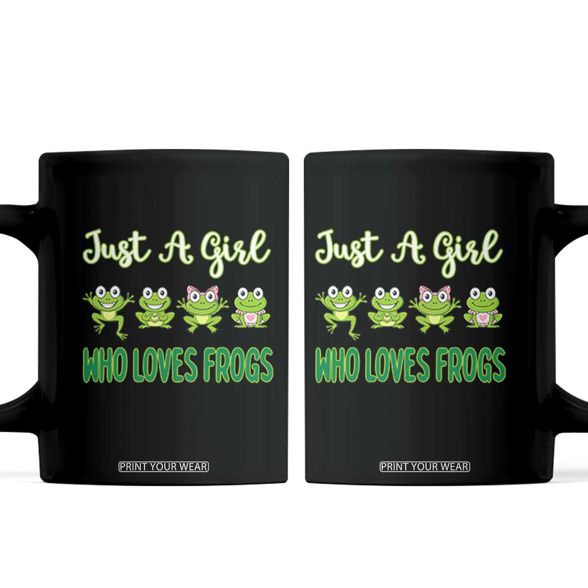 Just A Girl Who Loves Frogs Coffee Mug Frog Lover TS12 Black Print Your Wear