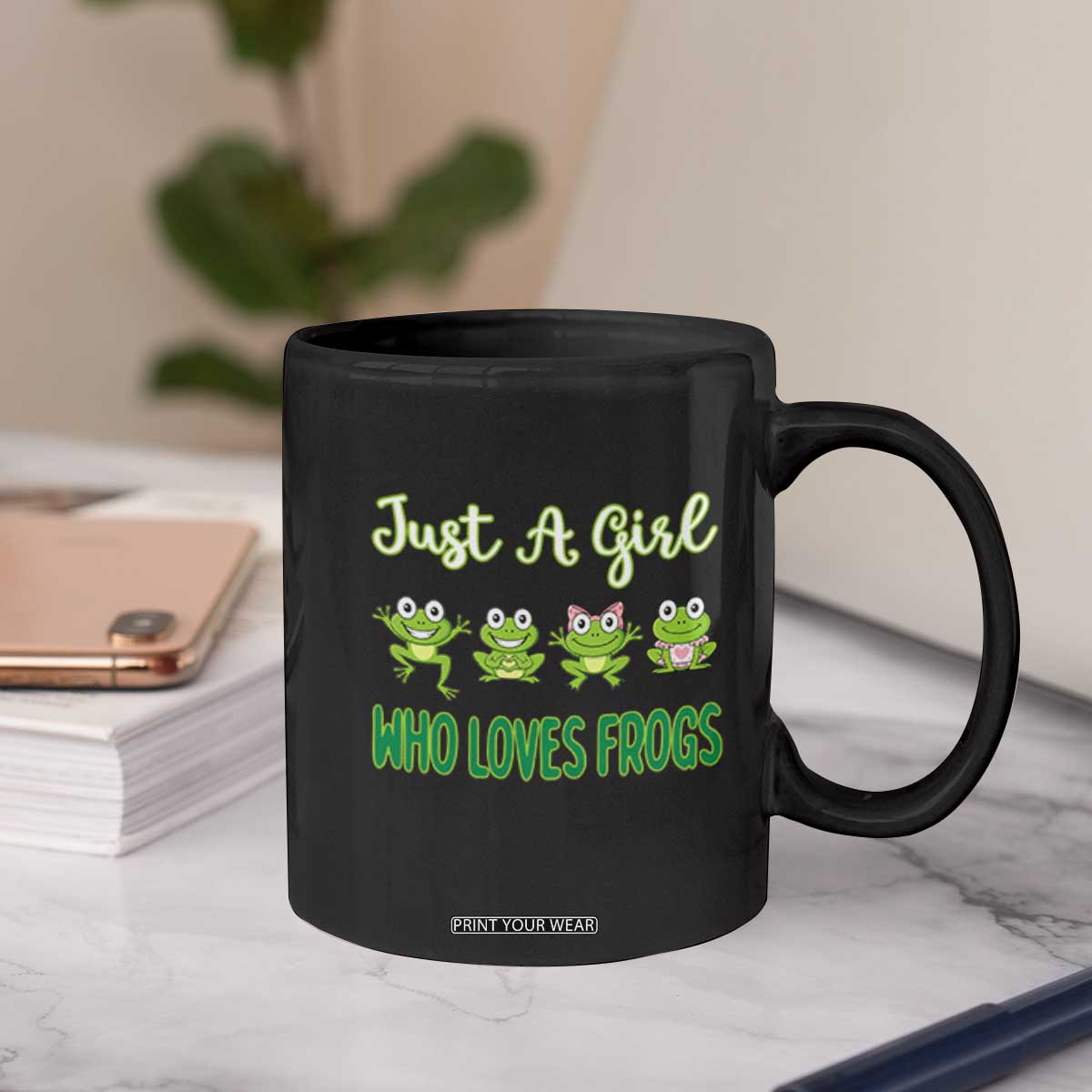 Just A Girl Who Loves Frogs Coffee Mug Frog Lover TS12 Print Your Wear