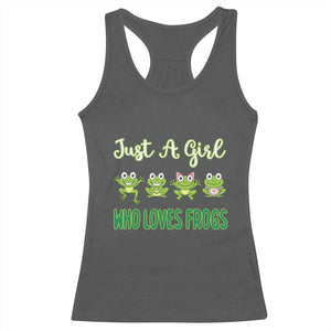 Just A Girl Who Loves Frogs Racerback Tank Top Frog Lover TS12 Dark Heather Print Your Wear