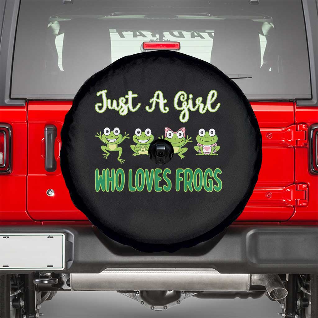 Just A Girl Who Loves Frogs Spare Tire Cover Frog Lover TS12 Black Print Your Wear