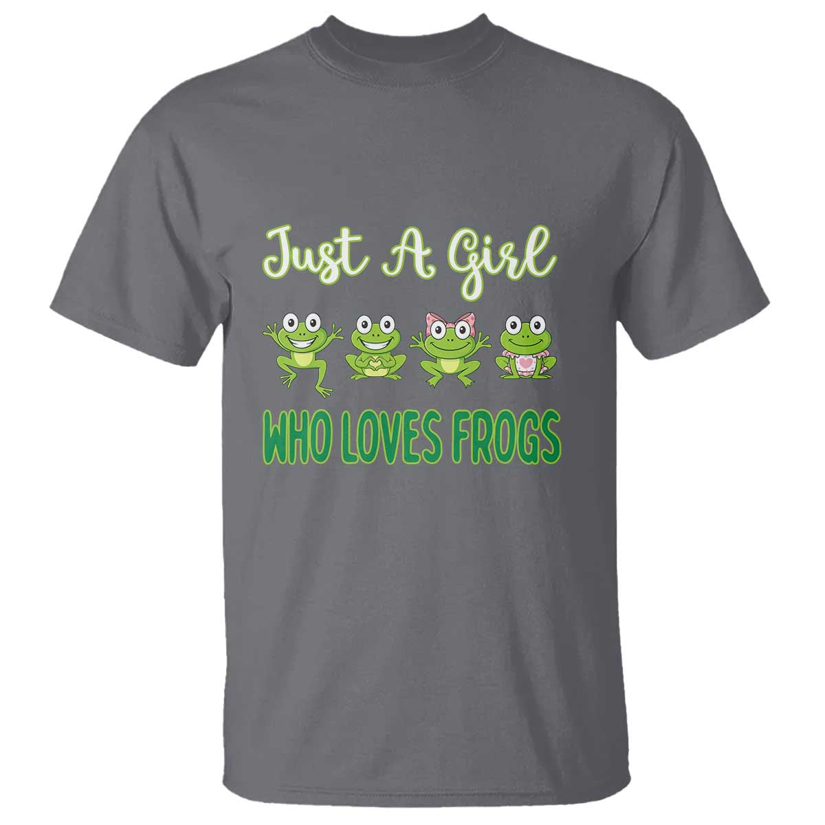 Just A Girl Who Loves Frogs T Shirt Frog Lover TS12 Charcoal Print Your Wear