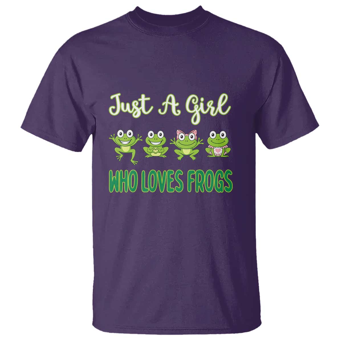 Just A Girl Who Loves Frogs T Shirt Frog Lover TS12 Purple Print Your Wear
