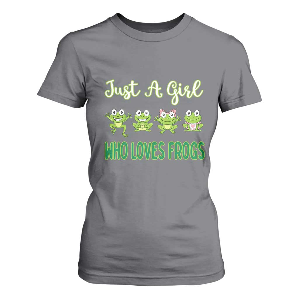 Just A Girl Who Loves Frogs T Shirt For Women Frog Lover TS12 Charcoal Print Your Wear
