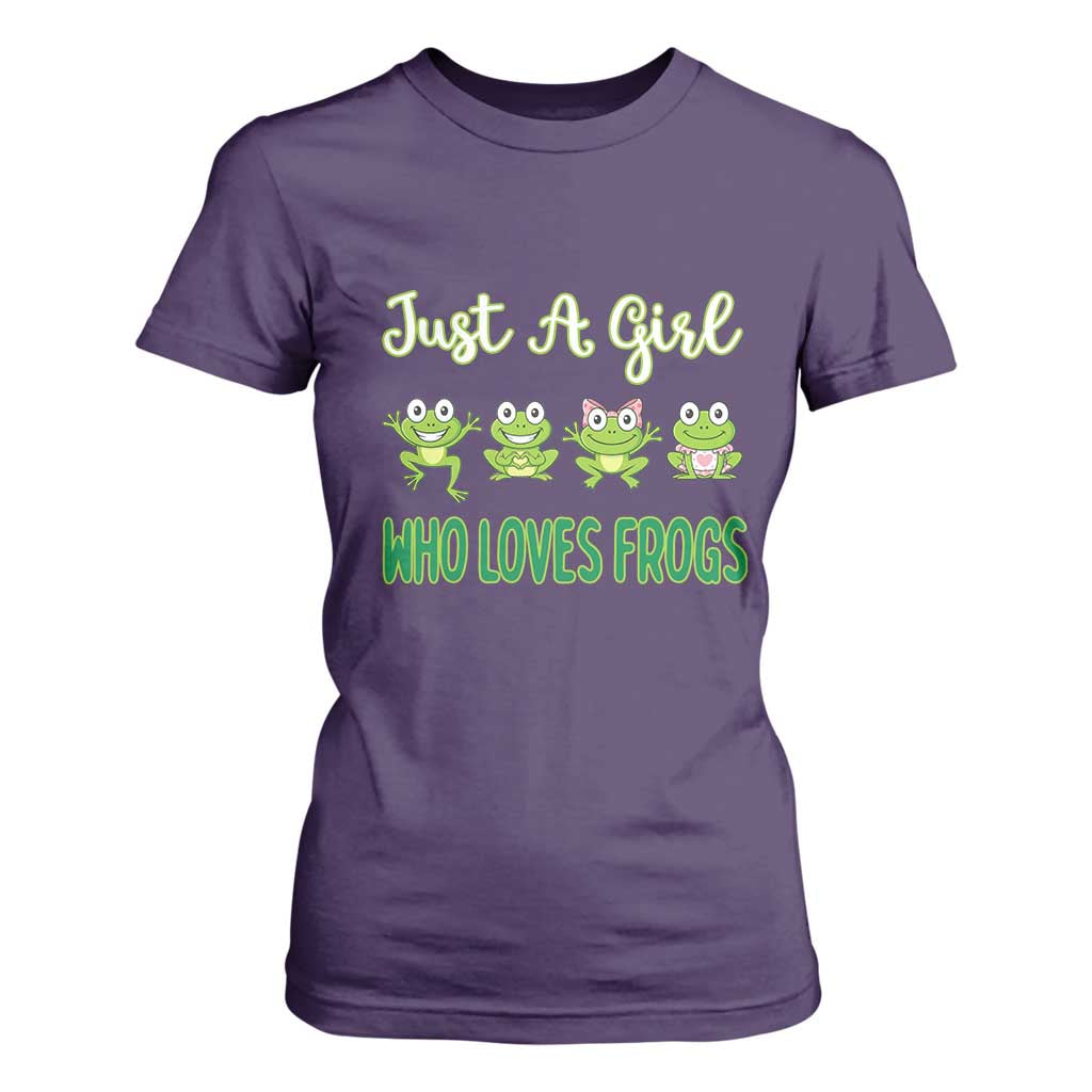 Just A Girl Who Loves Frogs T Shirt For Women Frog Lover TS12 Purple Print Your Wear