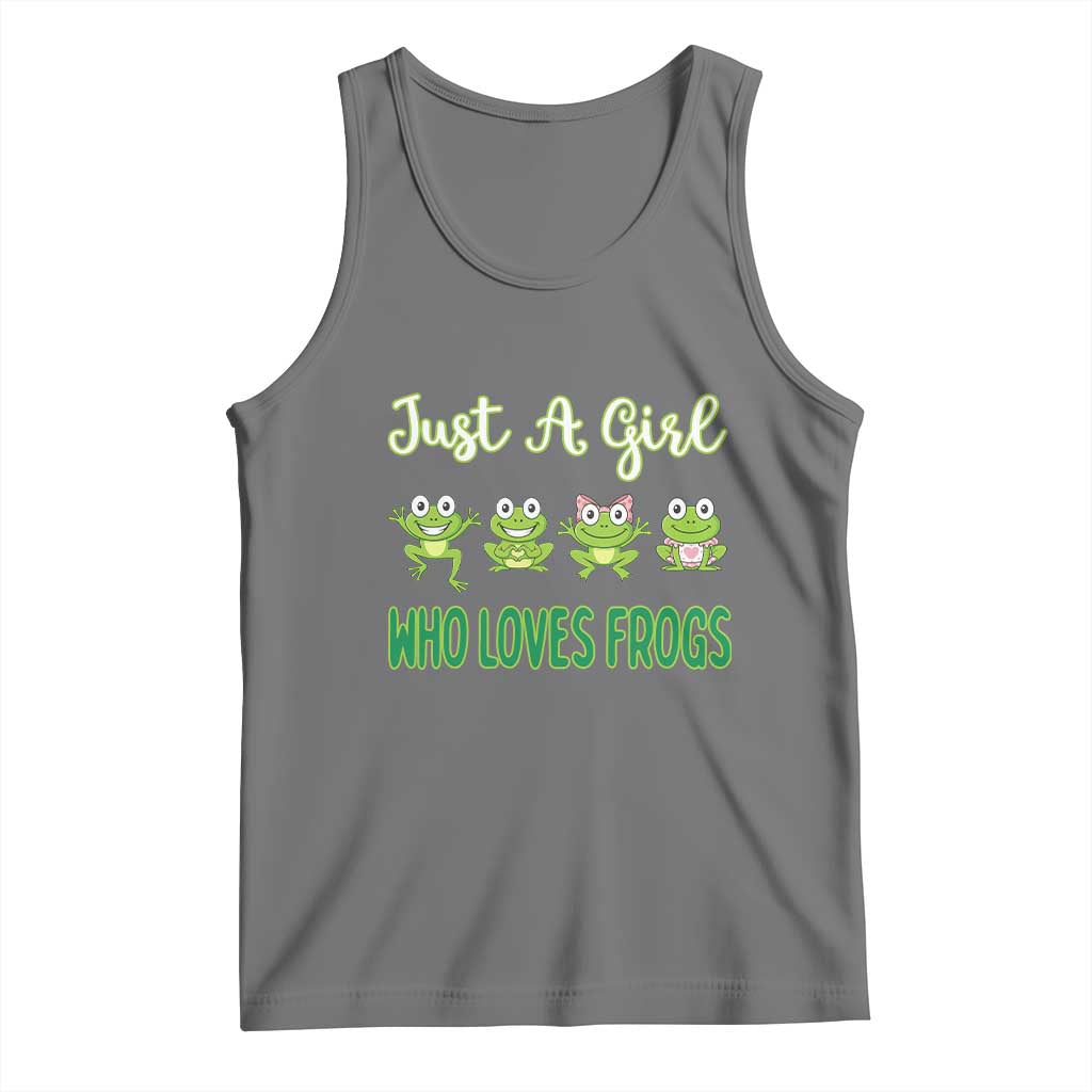 Just A Girl Who Loves Frogs Tank Top Frog Lover TS12 Black Heather Print Your Wear