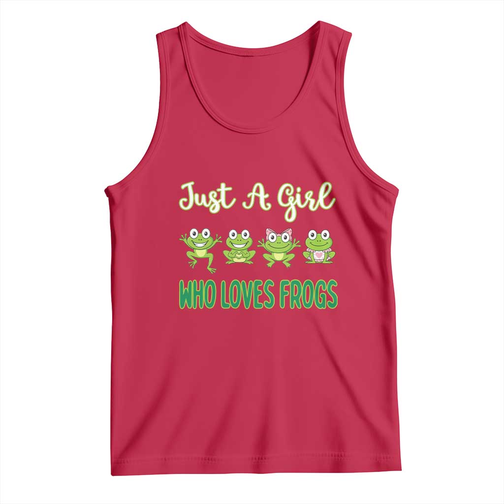 Just A Girl Who Loves Frogs Tank Top Frog Lover TS12 Red Print Your Wear