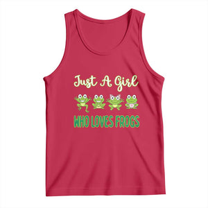 Just A Girl Who Loves Frogs Tank Top Frog Lover TS12 Red Print Your Wear